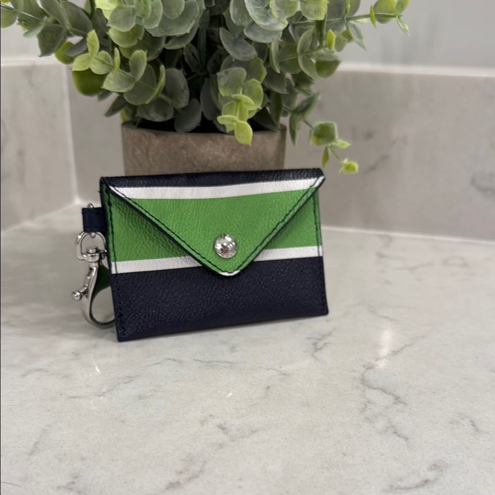Stylish Green and Navy Card Holder